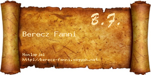 Berecz Fanni névjegykártya