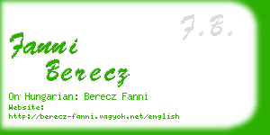 fanni berecz business card